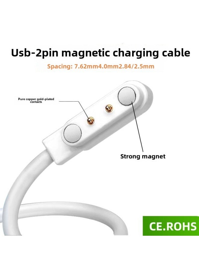 Spot 2pin4pin Magnetic Charging Line Smart Watch Cup 7.62/4.0/2.84 2-pin 4-pin Magnetic Charging Line-Color:4pin White 60cm 7.62mm  - Image 3