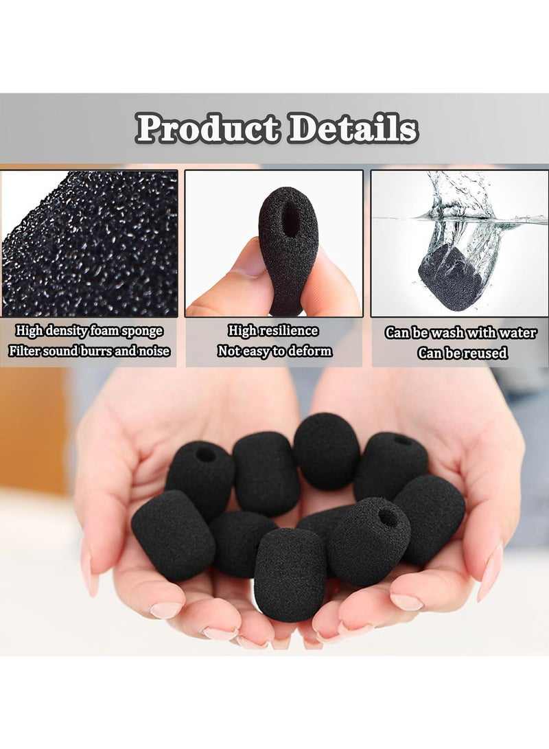 GNAFOTU 12 Piece Foam Microphone Windscreen, Mini Microphone Headset Windscreen, High Density Mic Covers for Small Lapel and Headset Microphones - Image 3