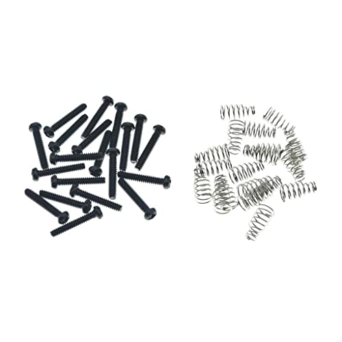 KAISH 20-Pack Stainless Steel American #6-32 Single Coil Pickup Screws with Springs for Stratocaster/Telecaster Black - Image 1