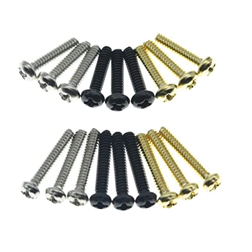 KAISH 20-Pack Stainless Steel American #6-32 Single Coil Pickup Screws with Springs for Stratocaster/Telecaster Black - Image 3