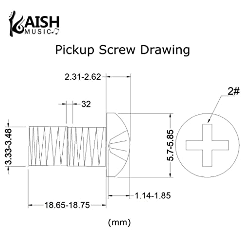 KAISH 20-Pack Stainless Steel American #6-32 Single Coil Pickup Screws with Springs for Stratocaster/Telecaster Black - Image 2
