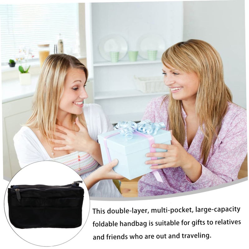 Large Capacity Travel Cosmetic Organizer Bag Grey 28X17X10CM For Toiletries Jewelry Storage - Image 4
