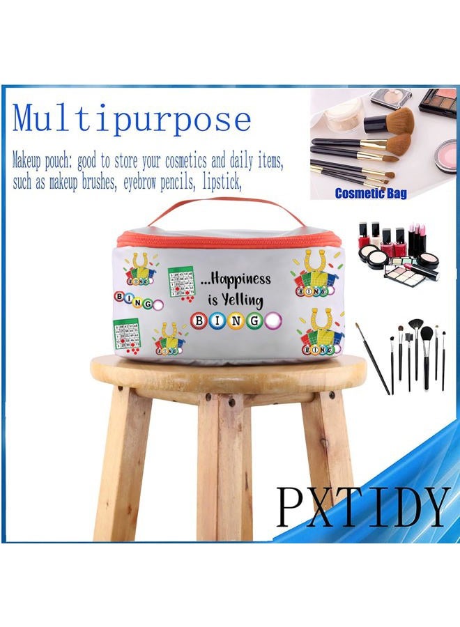 PXTIDY Bingo Gambler Cosmetic Case Bingo Lover Gifts Happiness is Yelling Bingo Travel Bag Lucky Bingo Game Gift for Bingo Lover Bingo Mom Survival Kit, grey LT, Middle - Image 5