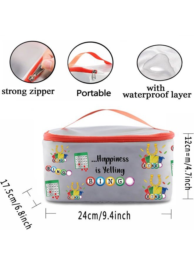 PXTIDY Bingo Gambler Cosmetic Case Bingo Lover Gifts Happiness is Yelling Bingo Travel Bag Lucky Bingo Game Gift for Bingo Lover Bingo Mom Survival Kit, grey LT, Middle - Image 2