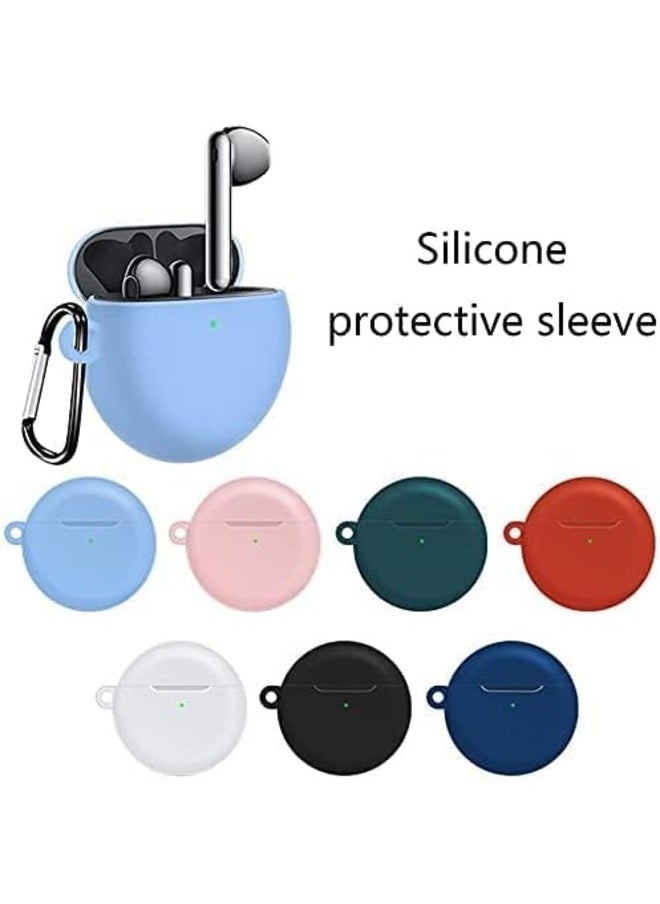 ELTRAZONE - Silicone Case Cover for Huawei FreeBuds 3 - Anti-Shock Full Protection with Carabiner and Charging Port Accessibility - Pink - Image 1