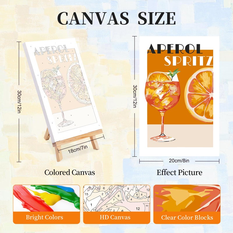 Okarina 4 Pack Paint by Numbers Kit for Adults with Frame Cocktail, Framed Paint by Number for Adults Beginner with Wooden Easel, Cocktail DIY Painting by Numbers Canvas Framed for Home Decor 8 x 12 Inch - Image 2