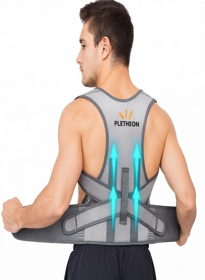 PLETHEON Adjustable Posture Corrector Belt | Shoulder & Clavicle Support Brace | Upper Back Alignment | Fit From 30 to 44 Inch Tummy - Image 1