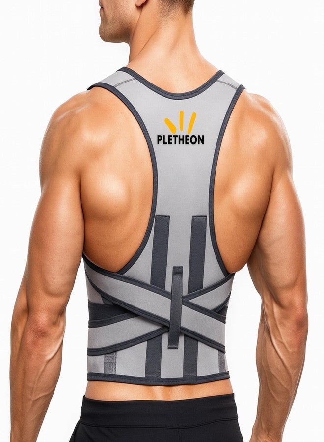 PLETHEON Adjustable Posture Corrector Belt | Shoulder & Clavicle Support Brace | Upper Back Alignment | Fit From 30 to 44 Inch Tummy - Image 4