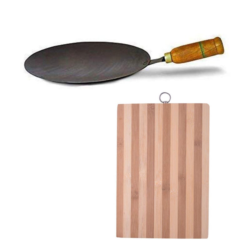 Logro Roti Tawa Wooden Handle with Chopping Board - Image 1