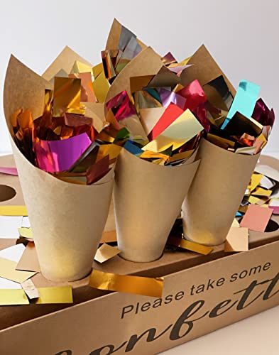 JPACO LARGE Metallic Confetti – Jumbo Mylar Rainbow Foil Confetti Bag Perfect for New Years, Surprise Parties, Birthdays, Photoshoots, Engagements & Weddings (300 Grams, Over 7,500 PCS) by JPACO - Image 2