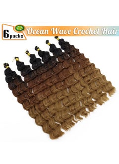 Eerya Long Curly Braiding Hair 18 Inch 2 Packs Ocean Wave Crochet Hair For Black Women Deep Wave Braiding Hair For Boho Braids（18 Inch, T1B/30/27）  - Image 2