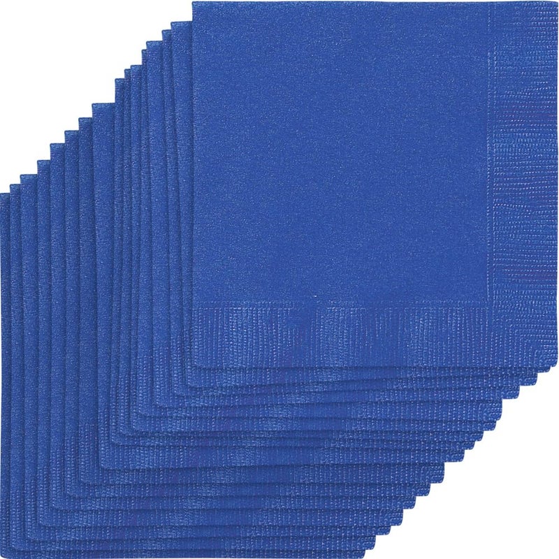 Royal Blue Solid Beverage Paper Napkins 5x5 Pack of 20 Soft Durable Vibrant Elegant Perfect For Parties or Events