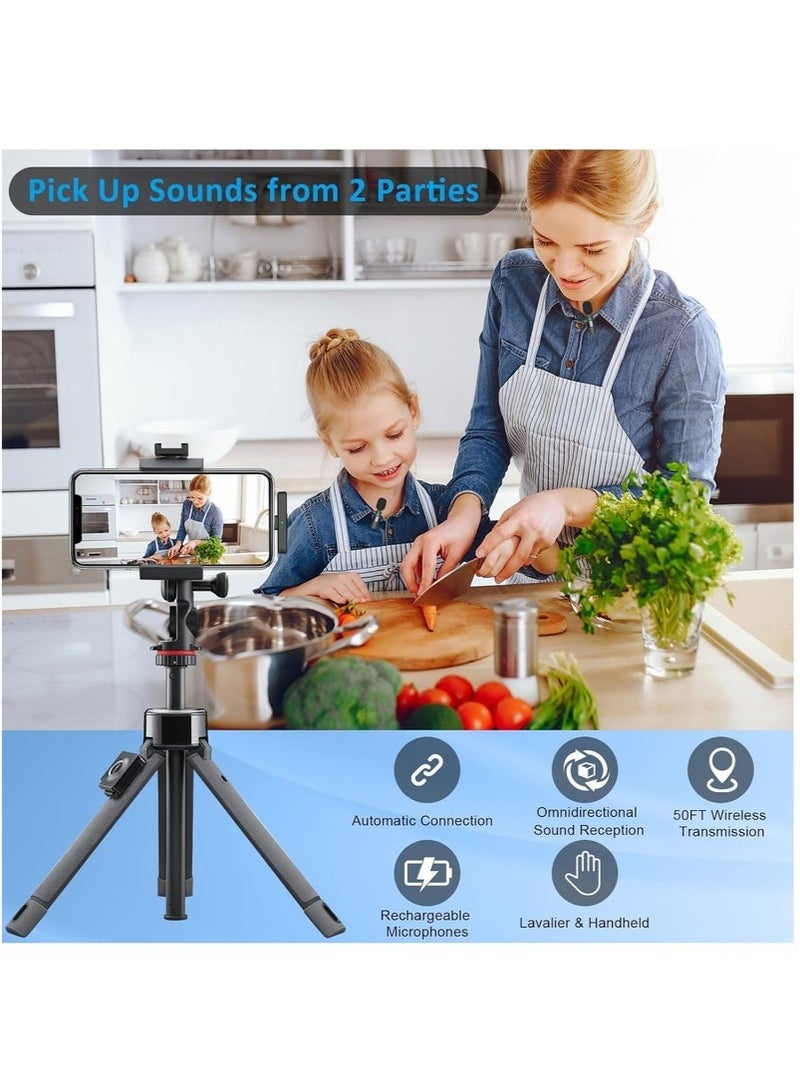 Wireless Lavalier Microphone for iPhone – 2 Pack Plug & Play Mics with Lightning Receiver, Noise Reduction, Auto Sync, Mute Function, 2.4GHz Wireless Mic for iOS Video Recording, Interview, Vlog – Charging Support - Image 5