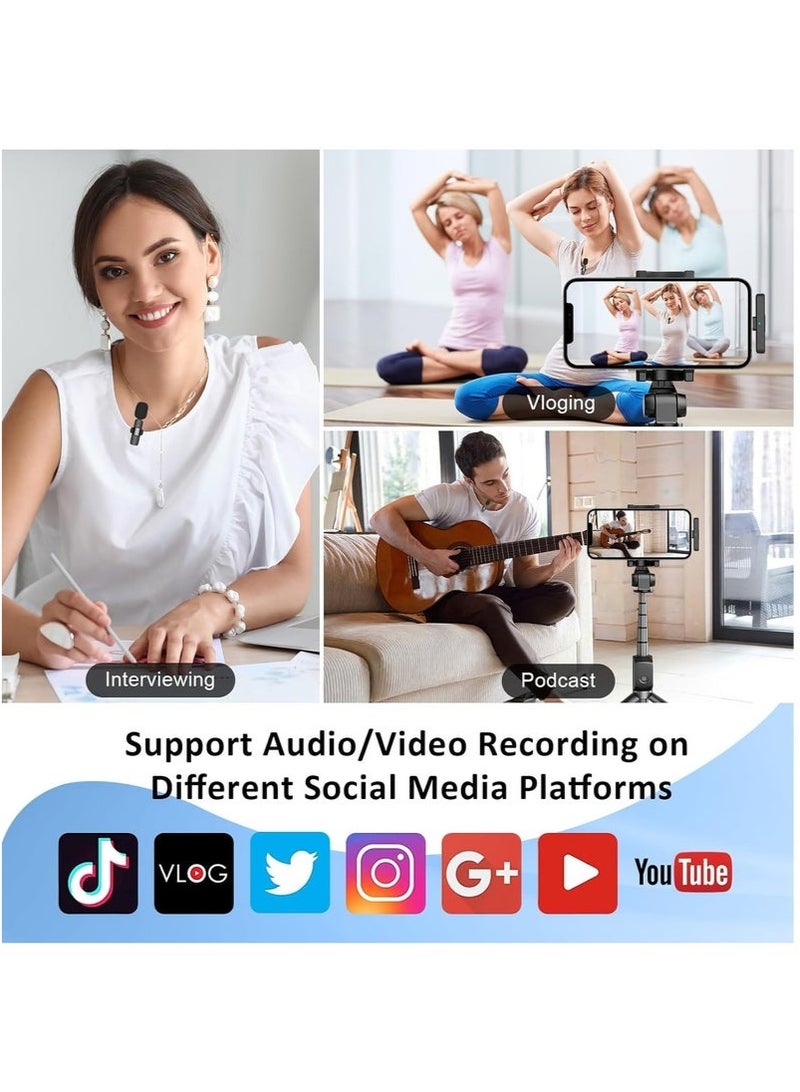 Wireless Lavalier Microphone for iPhone – 2 Pack Plug & Play Mics with Lightning Receiver, Noise Reduction, Auto Sync, Mute Function, 2.4GHz Wireless Mic for iOS Video Recording, Interview, Vlog – Charging Support - Image 3