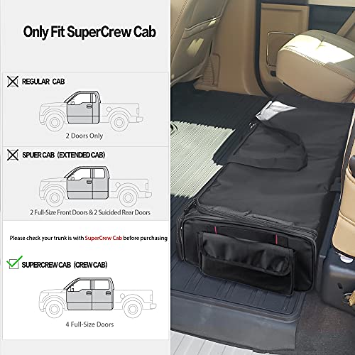 SAMDEW Underseat Storage Bag Fit for SuperCrew Cab, Truck Under Seat Organizer with 4 Detachable Inner Dividers & Anti-slip Bottom for Full Size Trucks, Black - Image 2