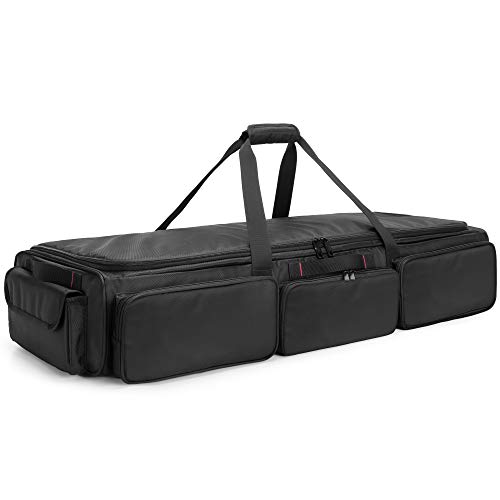SAMDEW Underseat Storage Bag Fit for SuperCrew Cab, Truck Under Seat Organizer with 4 Detachable Inner Dividers & Anti-slip Bottom for Full Size Trucks, Black - Image 1