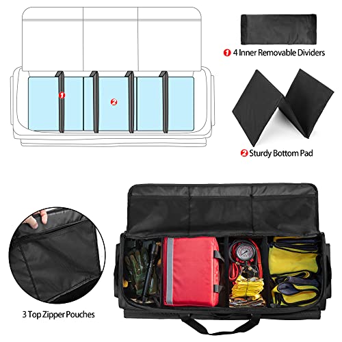 SAMDEW Underseat Storage Bag Fit for SuperCrew Cab, Truck Under Seat Organizer with 4 Detachable Inner Dividers & Anti-slip Bottom for Full Size Trucks, Black - Image 4