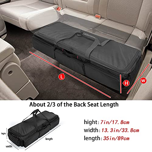 SAMDEW Underseat Storage Bag Fit for SuperCrew Cab, Truck Under Seat Organizer with 4 Detachable Inner Dividers & Anti-slip Bottom for Full Size Trucks, Black - Image 3