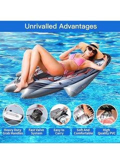 AUTOYSUR Pool Float Adult - Inflatable Lounger Float, Extra Large - Pool Floats for Adults Heavy Duty with Backrest & Cupholde - Thick PVC Pool Floats for Pool, Lake, Beach Parties, Backyard  - Image 3