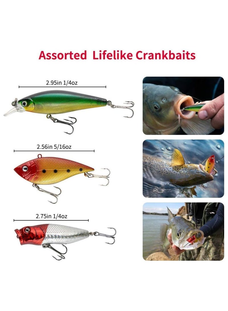 Generic 78 Pcs Fishing Lures Kit,Tackle Box Kit with Tackle Included Fishing Accessories and Fishing Equipment Frog Worms Grasshopper Lures,etc  - Image 2
