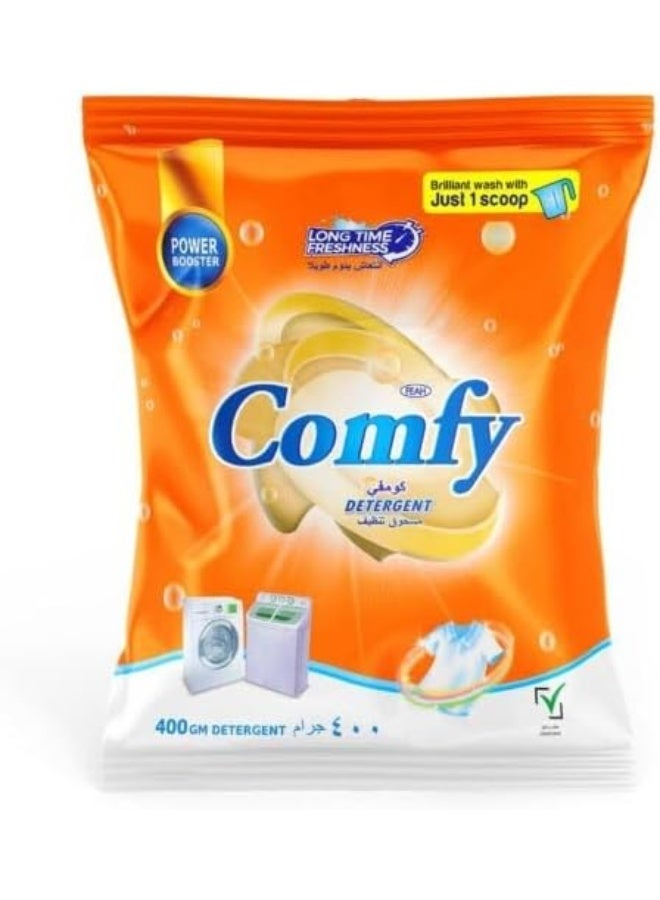 Comfy مسحوق غسيل فياه كومفي 400 جرام | إزالة بقع قوية | حماية الألوان الزاهية | عطر منعش وطويل الأمد - Image 1