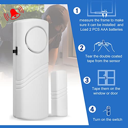 Youyole 16 Pieces Door Window Alarm for Home Security Bulk Wireless Door Window Alarm Sensors Anti Theft Security Burglar Bell for Safety, Doorbell, Office, House Safety Protection - Image 4