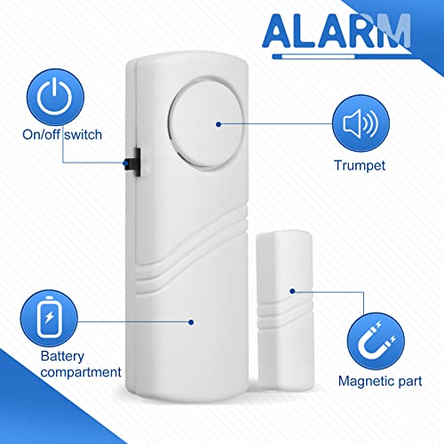 Youyole 16 Pieces Door Window Alarm for Home Security Bulk Wireless Door Window Alarm Sensors Anti Theft Security Burglar Bell for Safety, Doorbell, Office, House Safety Protection - Image 3