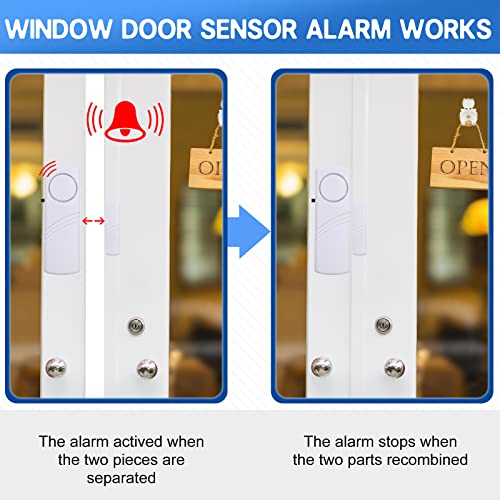 Youyole 16 Pieces Door Window Alarm for Home Security Bulk Wireless Door Window Alarm Sensors Anti Theft Security Burglar Bell for Safety, Doorbell, Office, House Safety Protection - Image 5