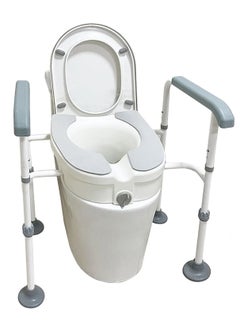 Raised Toilet Seat with Handles up to 100KG Elevated Toilet Seat Risers for Seniors Handicap Adjustable Toilet Safety Chair Raised Toilet Seat Elongated Fit Any Toilet