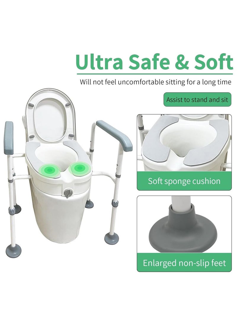 Ru syanl - Raised Toilet Seat with Handles up to 100KG Elevated Toilet Seat Risers for Seniors Handicap Adjustable Toilet Safety Chair Raised Toilet Seat Elongated Fit Any Toilet - Image 1