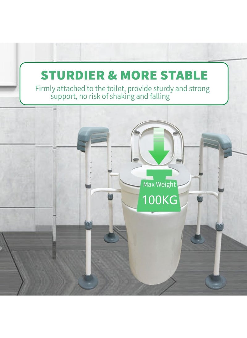 Ru syanl - Raised Toilet Seat with Handles up to 100KG Elevated Toilet Seat Risers for Seniors Handicap Adjustable Toilet Safety Chair Raised Toilet Seat Elongated Fit Any Toilet - Image 1