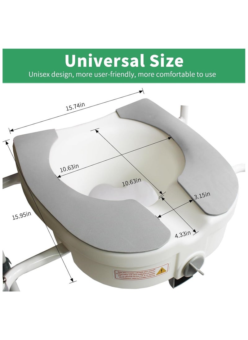 Ru syanl - Raised Toilet Seat with Handles up to 100KG Elevated Toilet Seat Risers for Seniors Handicap Adjustable Toilet Safety Chair Raised Toilet Seat Elongated Fit Any Toilet - Image 1