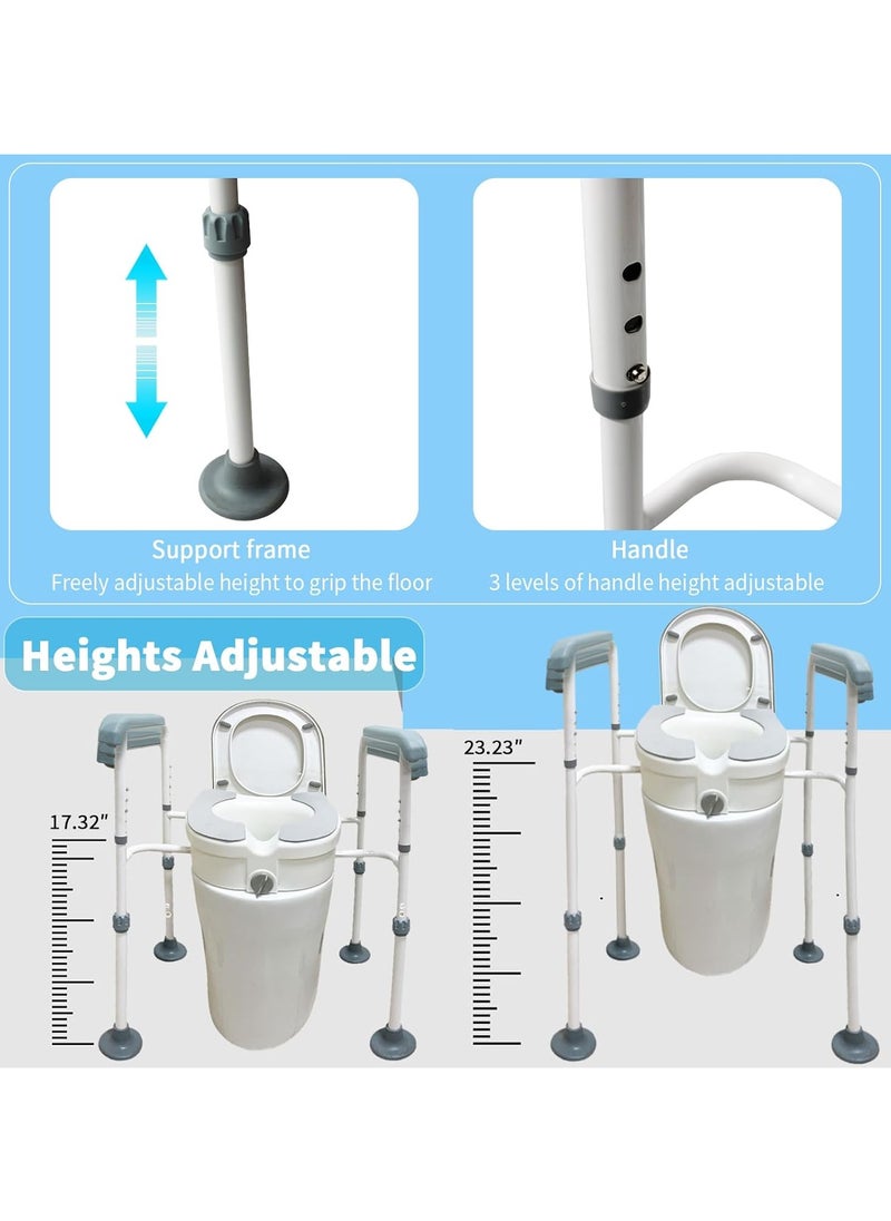 Ru syanl - Raised Toilet Seat with Handles up to 100KG Elevated Toilet Seat Risers for Seniors Handicap Adjustable Toilet Safety Chair Raised Toilet Seat Elongated Fit Any Toilet - Image 1