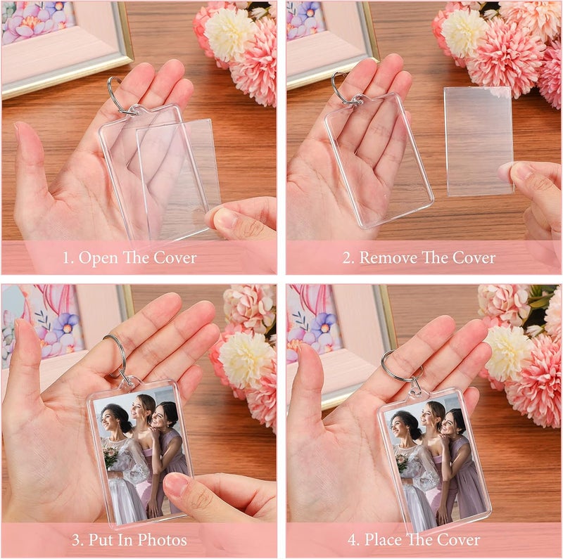 ياومياو حامل مفتاح إطار صورة أكريليك فارغ لإدراج الصور والحرف اليدوية DIY - Image 3