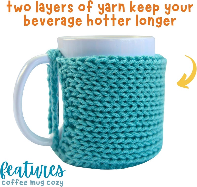 Simply Hooked Mug Cozy with Coaster for 11 Oz Mugs, Stocking Stuffers for Women, Gift for Coffee Connoisseur, Blue - Image 5