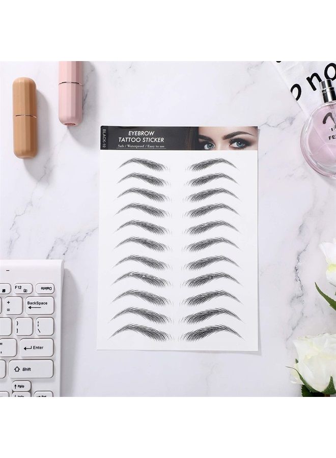 Maitys 12 Sheets 108 Pairs Hair Like Waterproof Eyebrow Tattoos Stickers Temporary Eyebrow Tattoos Instant Transfer Brows Peel off Fake Eyebrow Sticker Authentic Eyebrow for Women and Girls(Classic Style) - Image 4