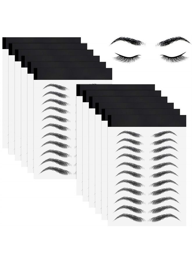 Maitys 12 Sheets 108 Pairs Hair Like Waterproof Eyebrow Tattoos Stickers Temporary Eyebrow Tattoos Instant Transfer Brows Peel off Fake Eyebrow Sticker Authentic Eyebrow for Women and Girls(Classic Style) - Image 1