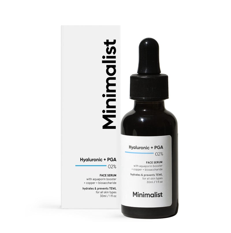 Minimalist 2 Hyaluronic Acid Serum for Face for Intense Hydration Glow Lesser Fine Lines Helps with Skin Dryness Elasticity For Women Men For all Skin Types 1 Fl Oz 30 ml