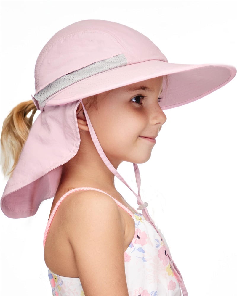Camptrace Toddler Kids Sun Hats with Neck Flap UPF 50+ UV Protection Wide Rigid Brim Boys Girls Beach Swim Sunhat - Image 1