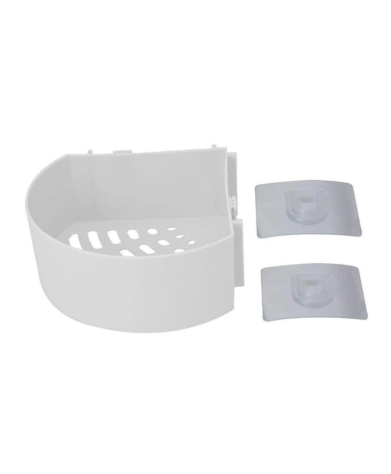 White Corner shelf for kitchen, Bathroom (pack of 2), Adhesive Wall Mount, White Corner Storage Shelf, No-Drill Installation, ABS Material | Corner shelf for Bathroom wall - Image 4