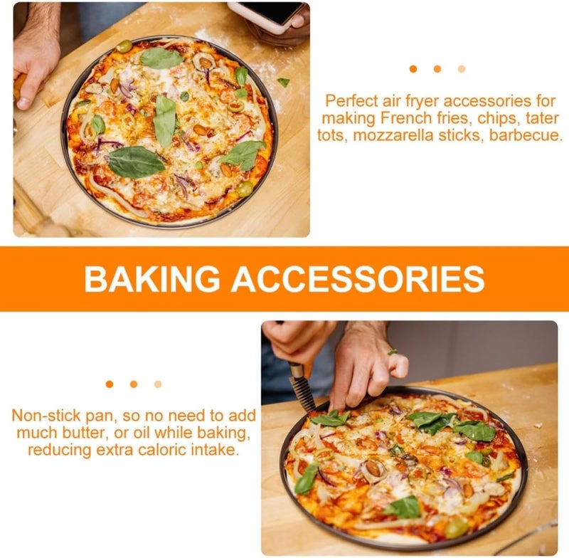 Garneck Air Fryer 8-inch Pizza Pan Baking Tray Non-stick Oven Baking Pan Barbecue Tool for Home Cooking - Image 5