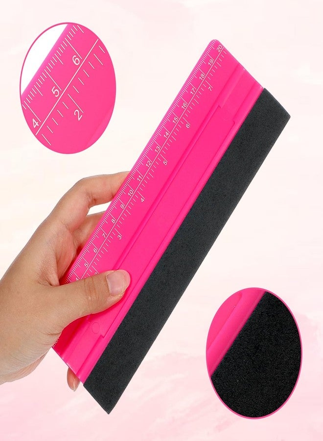Jxiwfvl Professional Squeegee for Vinyl, Decals, Sticker Paper, Wallpaper, Big Size Wallpaper Smoothing Squeegee with Ruler for Sign Making Graphic Window Tint Film(Pink, 9.5inch) - Image 3