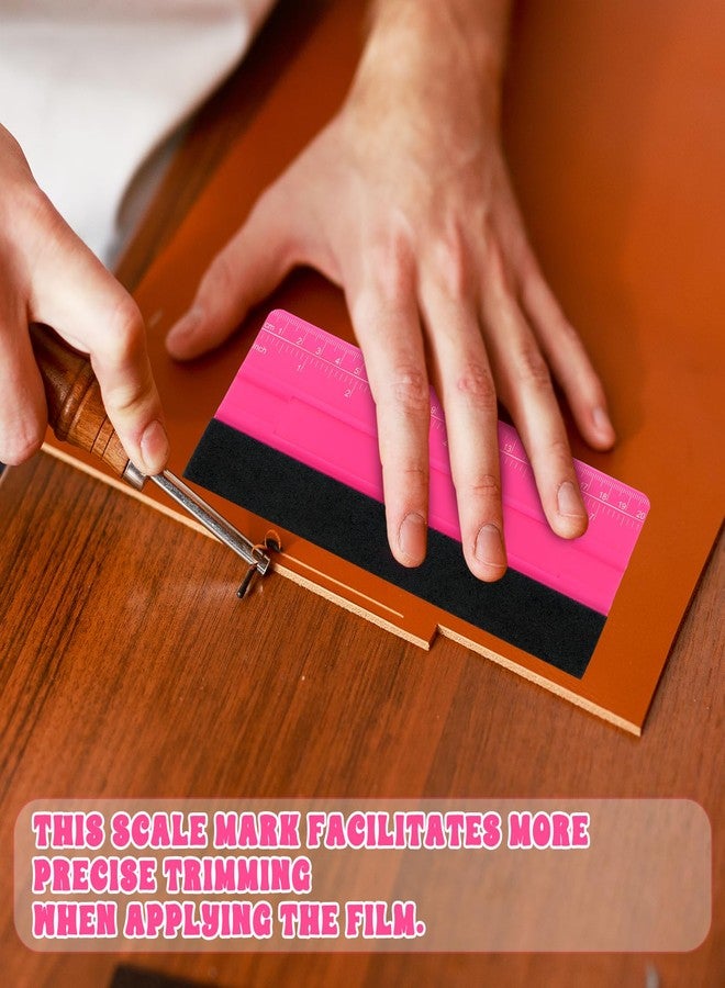 Jxiwfvl Professional Squeegee for Vinyl, Decals, Sticker Paper, Wallpaper, Big Size Wallpaper Smoothing Squeegee with Ruler for Sign Making Graphic Window Tint Film(Pink, 9.5inch) - Image 5
