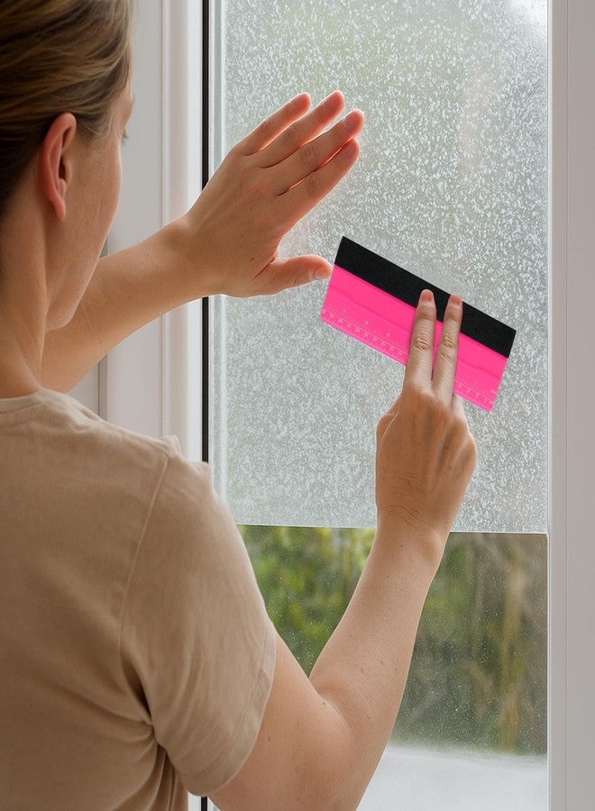 Jxiwfvl Professional Squeegee for Vinyl, Decals, Sticker Paper, Wallpaper, Big Size Wallpaper Smoothing Squeegee with Ruler for Sign Making Graphic Window Tint Film(Pink, 9.5inch) - Image 4
