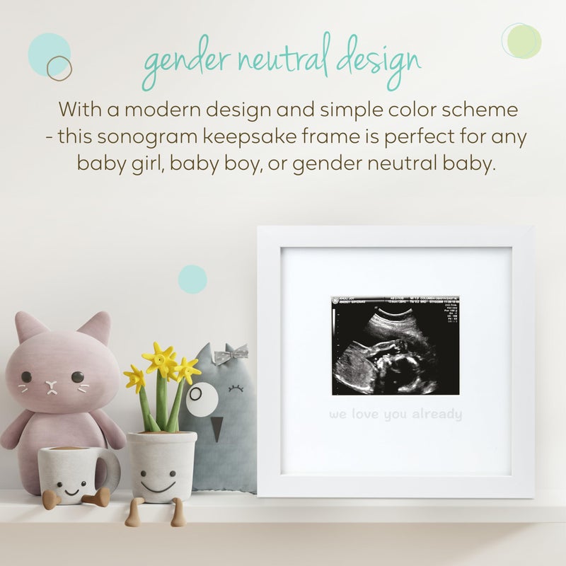 Tiny Ideas We Love You Already Sonogram Sentiment Frame, Baby Announcement, Gender Neutral Ultrasound Keepsake, Ideal Pregnancy Gift, Baby Shower and Nursery Decor, 4â€x5â€ Photo Insert, White - Image 5