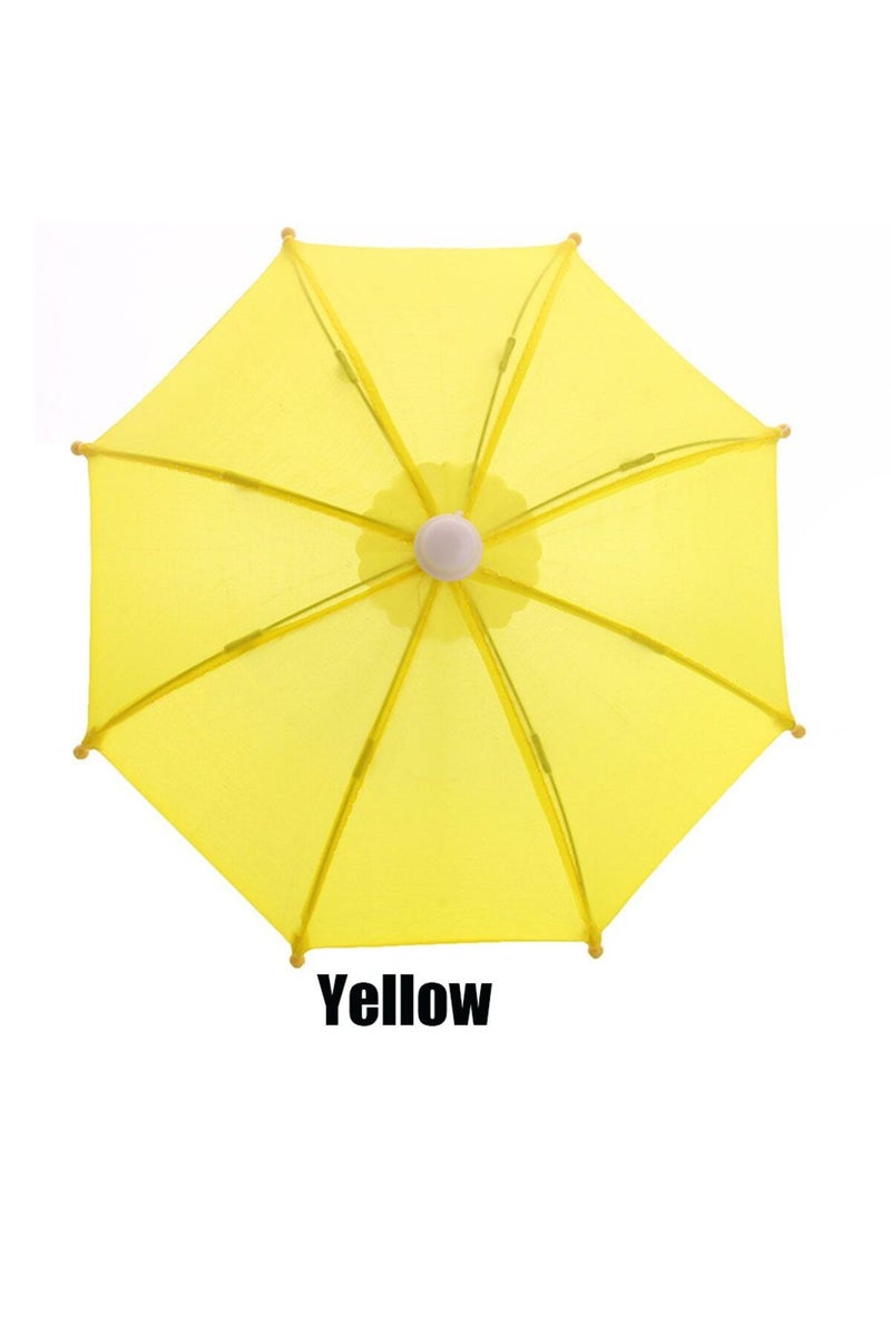 yellow New Style Colorful Plastic Mini Umbrella Rain Gear Toy Umbrella Baby Toy Girl Gift Doll Embel