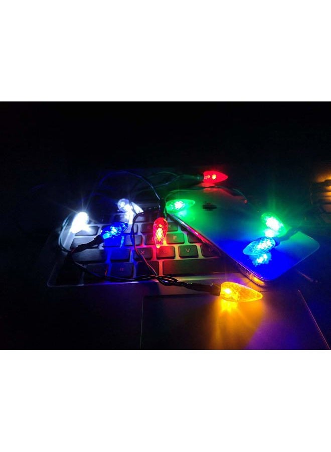 PDTXCLS Holiday LED Christmas Lights Charging Cable, USB and Bulb Charger, 50 Inch 10 LED Multicolor Christmas Cable for Phone 5 5s 6 6plus 6s 6s Plus 7 7plus 8 8plus X XR XS XS Max 11Pro Max etc (2pcs) - Image 3