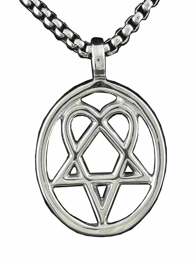 vogueteen Men's Heartagram Heart Pentagram Pentacle Magic Star Pendant Necklace - Image 2