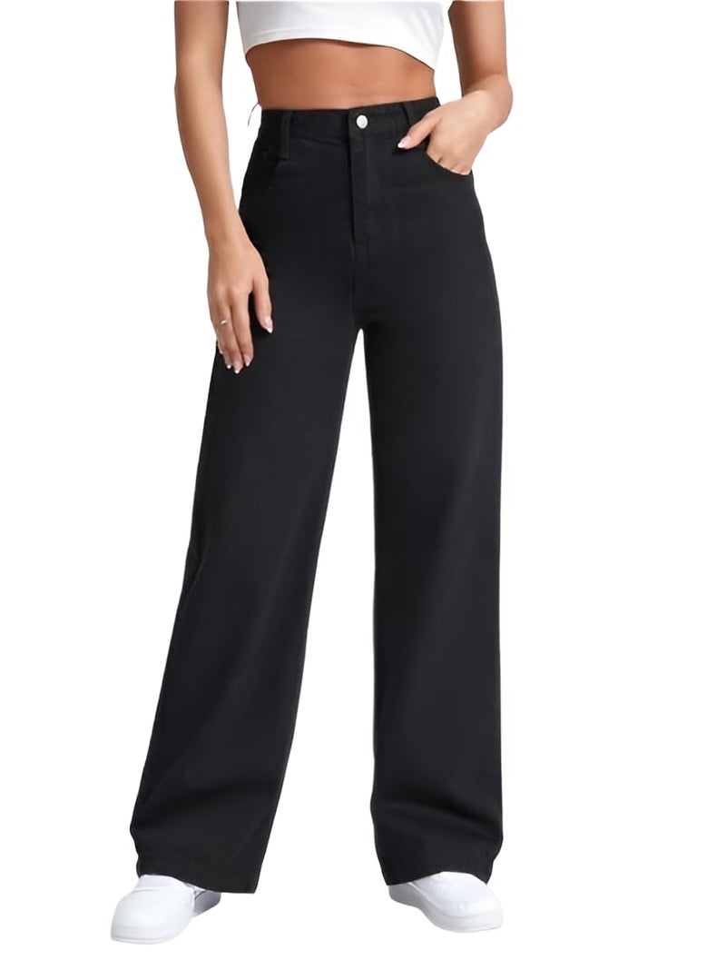 Ben Martin Baggy Jeans for Women || Women,s Loose Jean Pants || Oversized Jean's for Women's || Wide Leg Jean,s for Woman || Casual Jins for Woman's || Loose Jin Pant for Woman,s Black - 32 - Image 1
