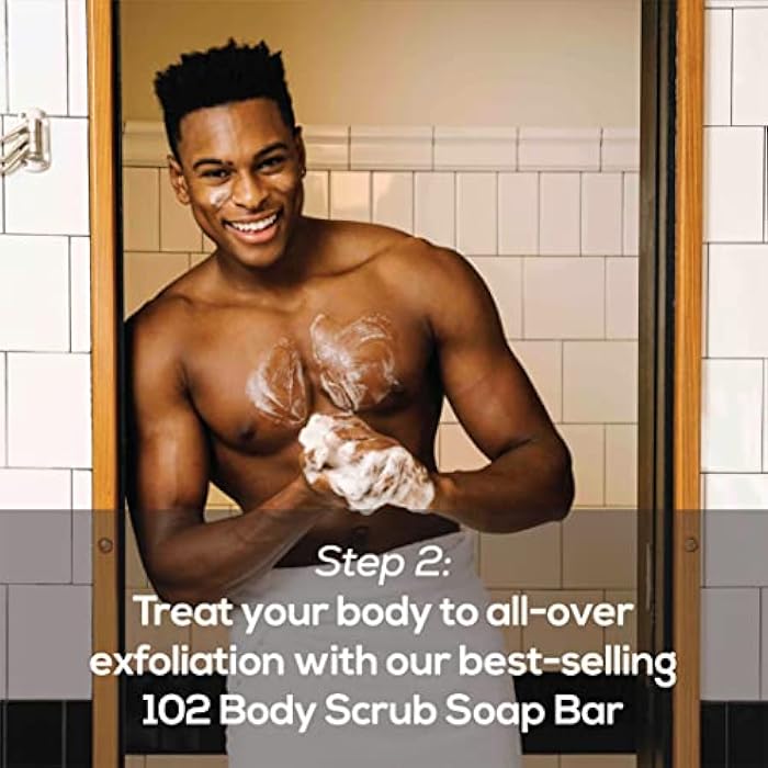 MARLOWE. Best Sellers Kit No. 203, Features Signature No. 102 Original Body Scrub Soap Bar, No. 121 Facial Cleanser & No. 123 Facial Moisturizer, Great Gift for Men - Image 3